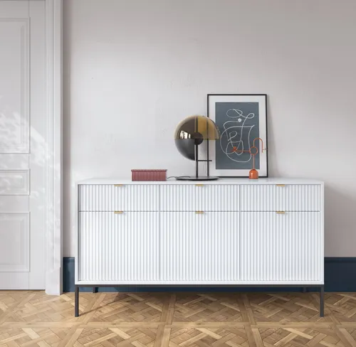 CORTADO KSZ154 Schubladenkommode 154 cm, Weiß