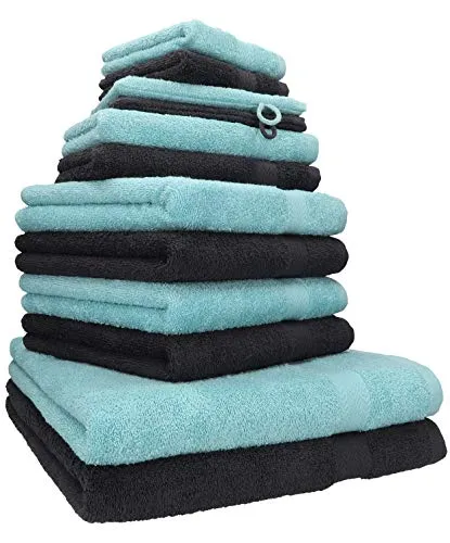 Betz Premium Handtuch-Set 12-tlg. aus 100% Baumwolle - Hochwertiges 12-teiliges Handtuch-Set mit flauschigen Duschtüchern, Handtüchern und Gästetüchern in klassischem Design. Perfekt für ein angenehmes Gefühl und vielseitig einsetzbar. Waschbar bei 60°C und trocknergeeignet.