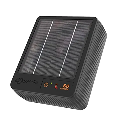 Gallagher Solar-Weidezaungerät S6 mit Lithium-Akku - Elektrozaun für Hasen & Kaninchen, Hunde, Katzen, Schnecken - Geeignet für Weidezäune bis 1 km