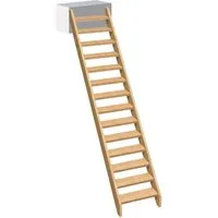 Normandie - Gerade Treppe aus Holz - Trittstufen aus hochwertigem, unlackiertem Fichtenholz. Ideal für individuelle Gestaltung und langlebige Nutzung. Made in France mit 2 Jahren Garantie.