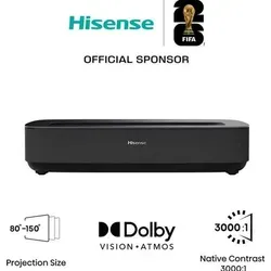 Hisense PL2 4K Laser Beamer mit Dolby Vision - Beamer für atemberaubendes Heimkino mit 2.700 Lumen Helligkeit und 4K-UHD Auflösung, ideal für lebendige Projektionen in jedem Raum.