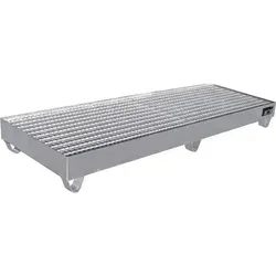 Bauer Südlohn Edelstahl-Auffangwanne VAW-4/B - Auffangwanne aus 2 mm Edelstahl für die sichere Lagerung von Fässern à 200 Liter, zugelassen für entzündbare und ätzende Flüssigkeiten, ideal für den industriellen Einsatz.