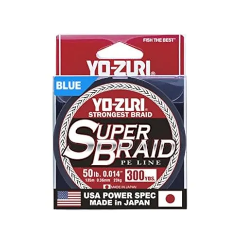 Yo-Zuri Super Braid Spule, 274 m, 6,8 kg Schnur, Blau