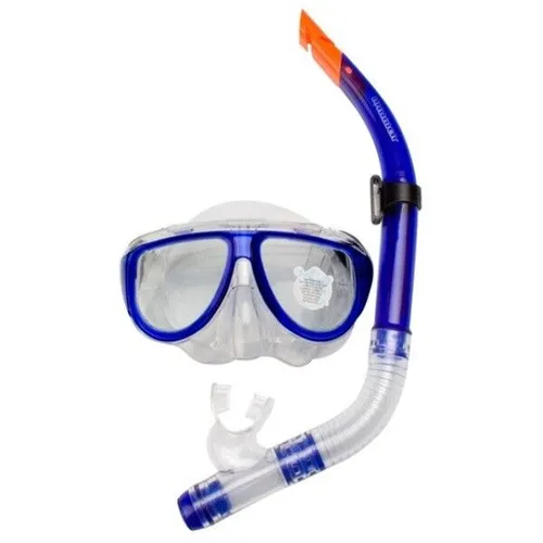Waimea® Diving Set Maske / Taucherbrille + Schnorchel für Erwachsene blau