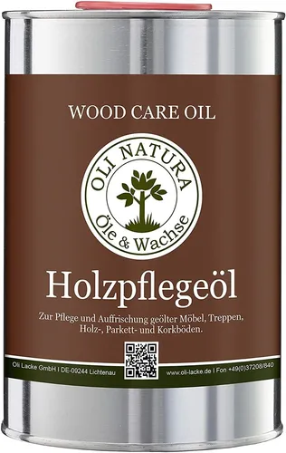 OLI-NATURA Holz-Pflegeöl für innen - Holzöl für den Innenbereich, farblos und naturbelassen – schützt und pflegt Holzoberflächen optimal.