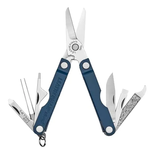 Leatherman Micra - Edelstahl-Schlüsselanhänger Multi-Tool mit Federschere & 9 Werkzeugen - Navy