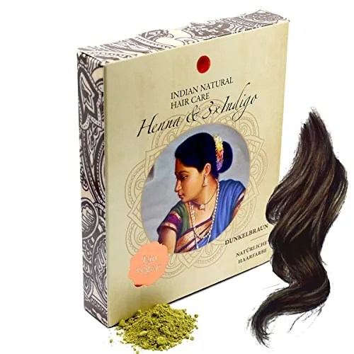 Henna & 3×Indigo - Dunkelbraun - Natürliche Haarfarbe - Pulver - 200g