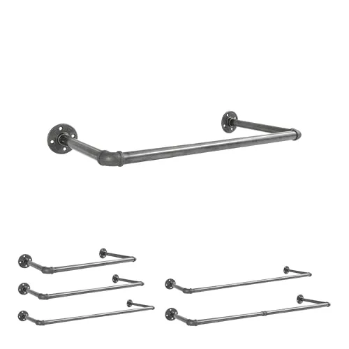 Natural Goods Berlin Kleider-Stange Pipe GARD Wall | Wandgarderobe im Industrial Design - Einfache Wandmontage der Kleiderstange im robusten Industrial Style. Ideal für Flur, Schlafzimmer oder gewerbliche Nutzung. Inklusive Schrauben und Dübel für eine schnelle Installation.