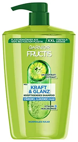 Garnier Fructis Kraft und Glanz kräftigendes Shampoo Grapefruitextrakt XXL, gibt dem Haar Kraft und Energie zurück, für stärkeres und glänzendes Haar, Maxi Format, 1000 ml