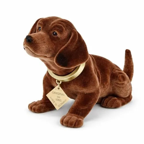 Rakso Oskar Schneider Wackelhund Dackel klein - 19cm - Sammlerfigur Wackelhund Dackel in Braun, das Original seit über 30 Jahren, perfekt für das Armaturenbrett.