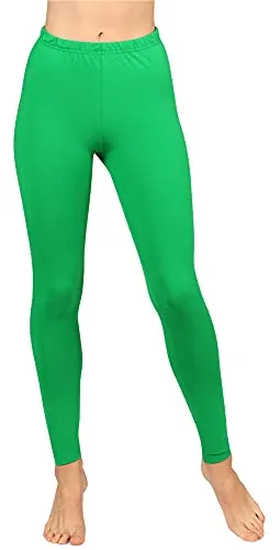 Bellivalini Damen Lange Leggings aus Baumwolle BLV50-155 (Grün,S)