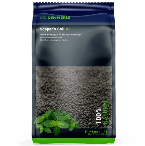 DENNERLE Scaper's Soil Bodengrund Nährsubstrat Pflanzenwachstum Aquascaping 4 L