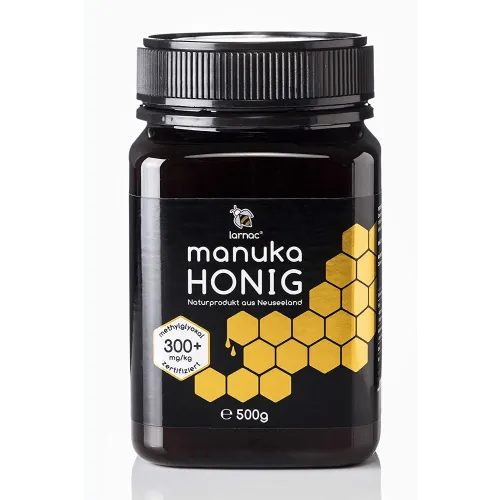 Larnac Manuka-Honig MGO 300+ (500g) - Brotaufstrich aus nachhaltig gewonnenem Manuka-Honig, zertifiziert auf Methylglyoxal-Gehalt, ideal für Gesundheit und Wohlbefinden.