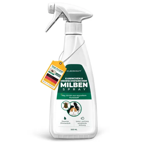 Silberkraft Insektenspray Milbenspray, Milbenmittel für Meerschweinchen, Hamster & Nager, 500 ml, 1-St., hochwirksame Milbenabwehr für Fell & Käfig, Sofort- & Langzeitschutz