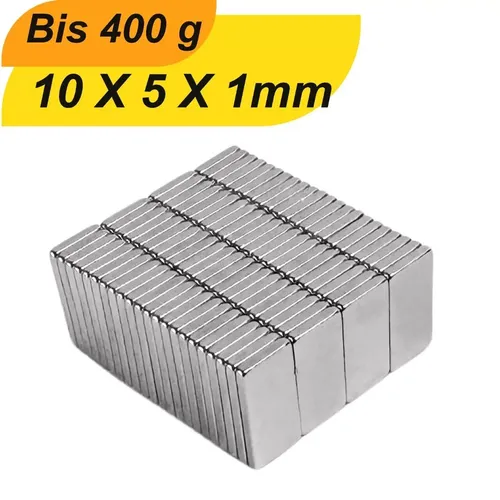 Stuck Neodym Magnet 10x5x1 mm Supermagnete hohe Haftkraft Quadermagnet 50