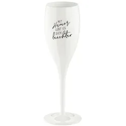 Koziol Sektglas Cheers – Humorvolles Kunststoffglas in Weiß - Stielglas aus robustem Kunststoff für stilvolle Anlässe. Mit witzigem Design sorgt es für gute Laune bei jedem Sektgenuss.