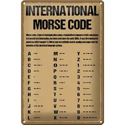 Blechschild Spruch 20x30 cm international Morse code Metall Deko Schild tin sign