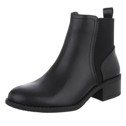 Ital Design Chelsea Boots Stiefeletten für Damen, Schwarz, Gr. 36 - Elegante Chelsea Boots aus Kunstleder in Schwarz, ideal für stilvolle Outfits. Bequeme Passform und vielseitig kombinierbar für jeden Anlass.