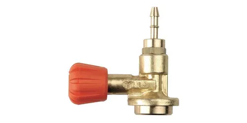 Oxyturbo GASVENTIL - ROT - Brenner & Kessel, hochwertiges Gasventil mit 7/16" Anschluss für zuverlässige Leistung, hergestellt in Deutschland.