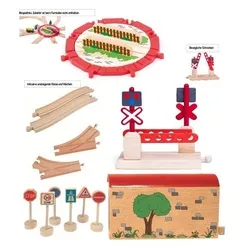 HOLZ EISENBAHN VERKEHRSSCHILDER KINDER Holzspielzeug Schienen Lok Zubehör  90575