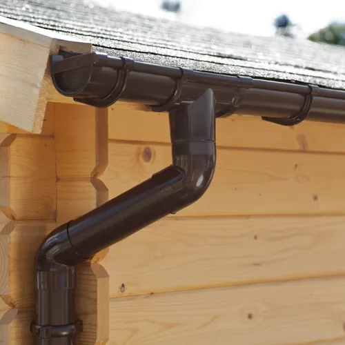 Palmako Kunststoff Regenrinnen-Set 4000 mm für Satteldach-Gartenhäuser - Praktisches Regenrinnen-Set für optimale Wasserableitung, robust und wetterfest, ideal für Gartenhäuser.