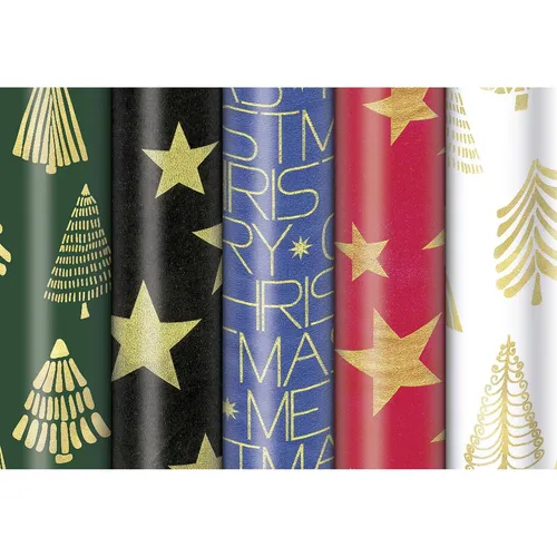 Zoewie Weihnachts-Geschenkpapier-Röllchen 'Golden Glam' (Geschenkpapier, 25 x) (33052 222264)