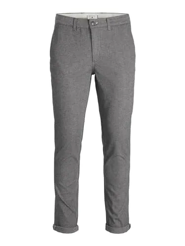 Jack & Jones Chino "Marco" in Grau, Größe W28/L32 - Herren - Wanderhosen aus 98% Baumwolle, ideal für Outdoor-Aktivitäten mit regulärer Bundhöhe und geradem Schnitt für optimalen Tragekomfort.