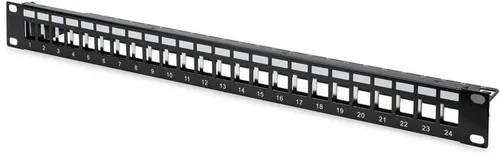 Assmann DN-91411 DIGITUS Modulares Patch Panel, 24-Port, Stahl, schwarz (DN-91411)