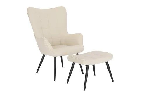 Woltu Polsterstuhl mit Hocker – Bequemer Ohrensessel aus Cordsamt - Bequemes Polsterstuhl-Set mit Hocker, ideal für Wohnzimmer und Wartebereiche. Hochwertige Polsterung und stilvolles Design bieten optimalen Komfort und Stabilität.