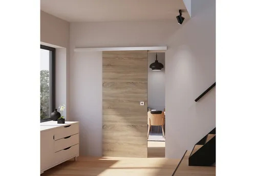 inova wohnen Schiebetür Wildeiche – Komplett Set mit Softclose-Funktion - Elegante Holzschiebetür aus Wildeiche, inkl. Schienensystem und Griff. Mit wartungsfreiem Laufwagen für ruhigen Betrieb und optionaler Softclose-Funktion für sanftes Schließen.