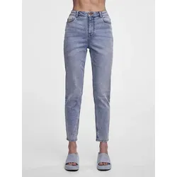 PIECES Damen Pckesia Mom Jeans, Dark Blue Denim, Gr. S - Stilvolle Mom Jeans mit High Waist, knöchellang und perfekt für trendbewusste Looks.