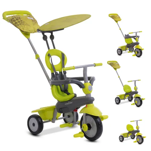 smarTrike Vanilla™ - Grün 4 in 1 Dreirad - Dreirad für Kinder von 15 Monaten bis 3 Jahren, anpassbar und mit schützendem Verdeck für sicheren Fahrspaß.