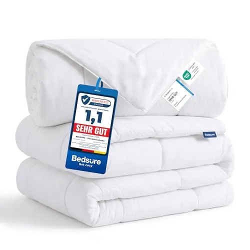 BEDSURE Bettdecke 155x220 Winterdecke 450gsm - 4 Jahreszeiten 2 teilig Bettdecken - Inklusive Ganzjahresdecke 155x220 300gsm & Sommerdecke 220x155 150gsm, Steppdecke für Winter/Sommer/Vierjahreszeiten
