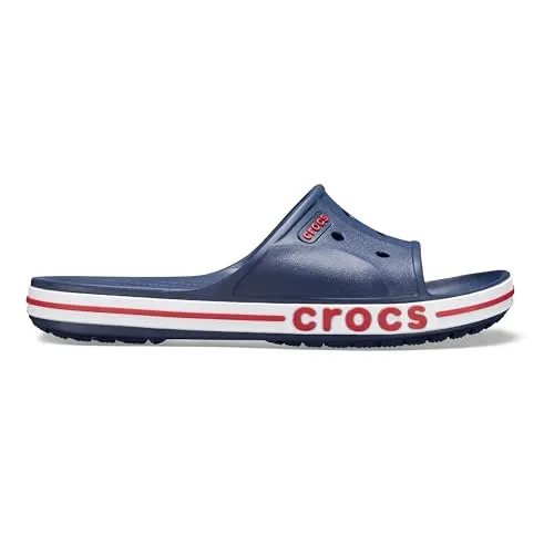 Crocs Pantoletten "Bayaband" Dunkelblau - 37/38 - Bequeme Pantoletten mit leichtem CrosliteTM-Schaum für optimalen Tragekomfort. Offene Schuhspitze und genopptes Fußbett sorgen für ein angenehmes Laufgefühl.