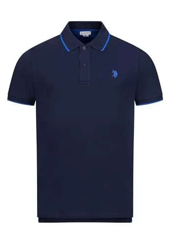 U.S. Polo Assn. Herren Poloshirt (S-3XL) Classic Fit Kurzarm Pique Polohemd P002 - Navy-Royal Größe XXXL - Gr. 3XL