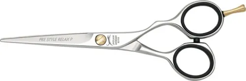 Jaguar Pre Style Relax P 6 Zoll Haarschneideschere - Haarschneider, 6" Länge, aus rostfreiem Stahl mit entfernbaren Fingerhaken und regulierbarer Schraube für präzise Schnitte.
