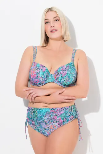 Ulla Popken Damen Bikini, Schlange, Bügel-Cups, Verstellbare Doppelträger Bikini-Set, Helles Karibikgrün, 52 EU