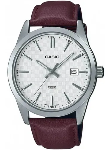 CASIO MTP-VD03L-5A Herrenuhr - Herren Armbanduhr mit eleganter Lederband, ideal für jeden Anlass und verleiht Ihrem Outfit das gewisse Etwas.