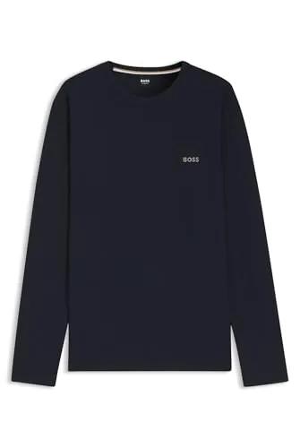 BOSS Waffle LS-Shirt Herren Pyjamaoberteil - Herren-Shirts aus weicher Baumwollmischung für optimalen Komfort. Langarm und Rundhals, ideal zum Kombinieren für entspannte Abende.