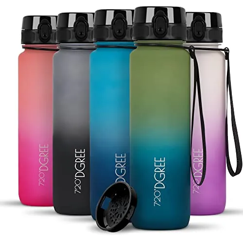 720°DGREE Trinkflasche “uberBottle“ softTouch Multicolour - 1L - BPA-frei - Trinkflasche für Sport, Fitness und Outdoor mit 1000ml Volumen, auslaufsicherem Deckel und robustem, leichtem Tritan für ein hygienisches Trinkerlebnis.