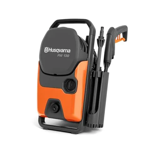 Husqvarna Hochdruckreiniger PW 130 - Kompakter Hochdruckreiniger für einfache Reinigung, mit UltraFlex-Schlauch und praktischem Tragegriff für mühelosen Transport. Ideal für vielseitige Anwendungen.
