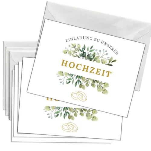 Briefzauber Einladungskarten 12x Hochzeit Einladungskarten mit 12x Umschlägen