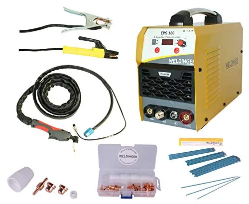 Aktion WELDINGER EPS 180 Elektrodenschweißgerät/Plasmaschneider + CUT Set 1 + Elektrodensortiment 5 Jahre Garantie