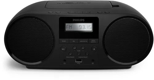 Philips TAZ5000 Multifunktions-CD-Spieler - Tragbare Stereoanlage mit CD-Spieler und FM-Radio, bietet Bluetooth 5.4 für kabelloses Streaming und Dynamic Bass für hervorragenden Sound.