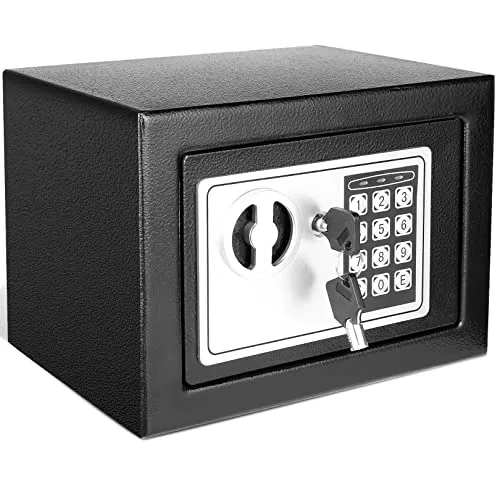 Himimi® Feuerfester und Wasserdichter Elektronischer Tresor - Kompakter elektronischer Tresor (23 x 17 x 17 cm) mit 3-facher Sicherheit. Ideal für die Aufbewahrung kleiner Wertsachen und Dokumente, platzsparend und einfach zu installieren.
