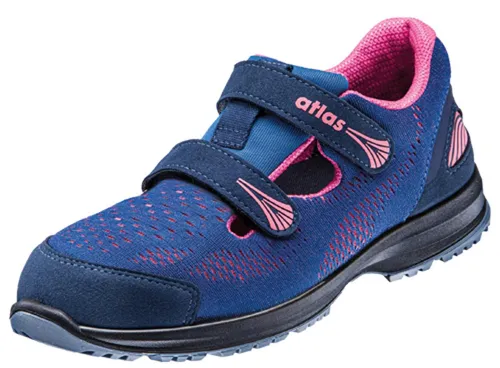 Damensandale GX 160 ESD S1 Weite 10 - königsblau/neon-pink, Größe 40 - Arbeits- & Schutzkleidung, komfortable Damensandale mit Stahlkappe und 3D-Dämpfungssystem für optimalen Schutz und Komfort bei der Arbeit.