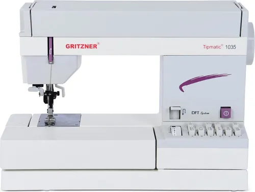 Gritzner Nähmaschine Tipmatic 1035 DFT – Vielseitige Nähmaschine - Die Gritzner Tipmatic 1035 DFT Nähmaschine bietet einen exakten Stofftransport und 57 Stiche für kreative Projekte. Robust und benutzerfreundlich – ideal für alle Nähvorhaben.