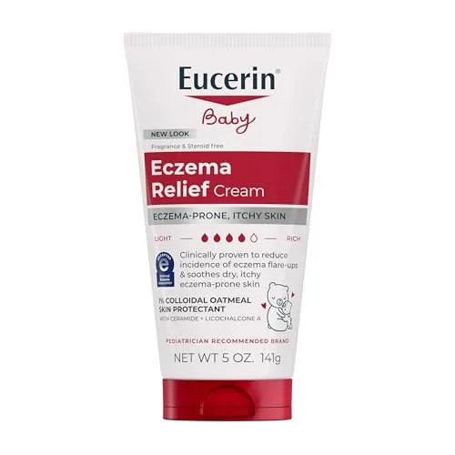 Eucerin Baby Eczema Relief Körpercreme - Beruhigende Körpercreme für Babys und Kinder, unterstützt die Hautbarriere und sorgt für ein angenehmes Hautgefühl. Ideal bei trockener, juckender Haut.