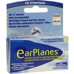 Earplanes Adult - Ohrstöpsel für Druckausgleich - Arzneimittel für Flugreisen und Druckänderungen, schützt Ihre Ohren vor Schmerzen und Hörstörungen durch regulierten Luftdurchfluss.