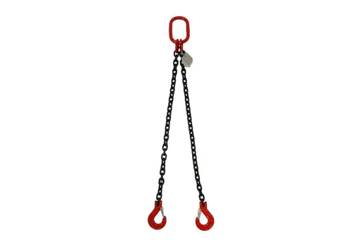 Anschlagkette 2-Strang 1,5m 8mm schwarz lackiert mit Haken DIN EN 818-4 geprüft